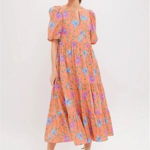 Orange Multi Floral Cisco Maxi Dress